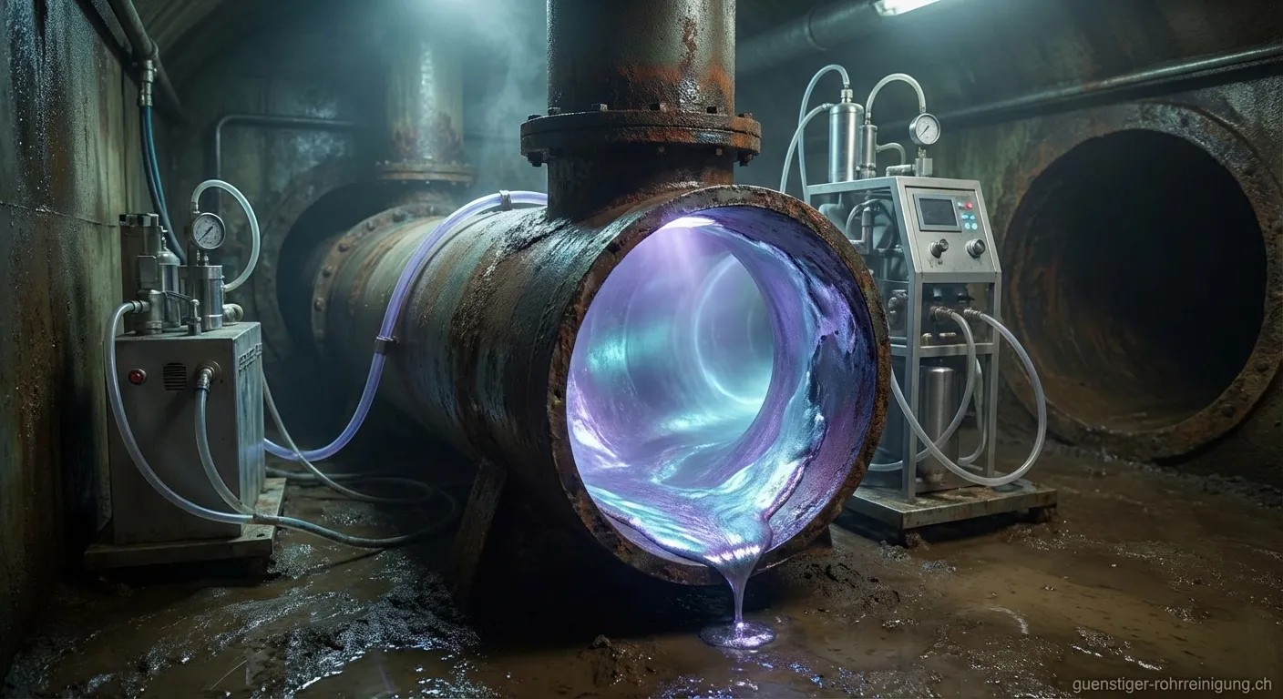 Yttrium-Behandlung einer Abwasserleitung