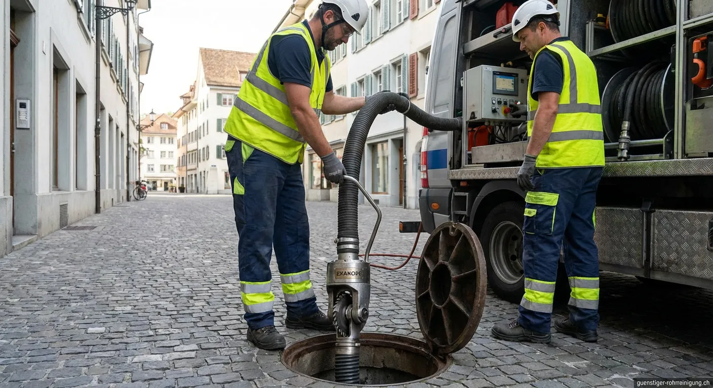 **Kanalreinigung mit Exakopf** wird von einem Profi durchgeführt