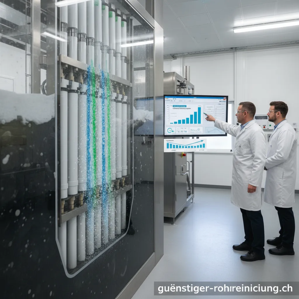 Techniker bei der präventiven Wartung eines Membranbioreaktors