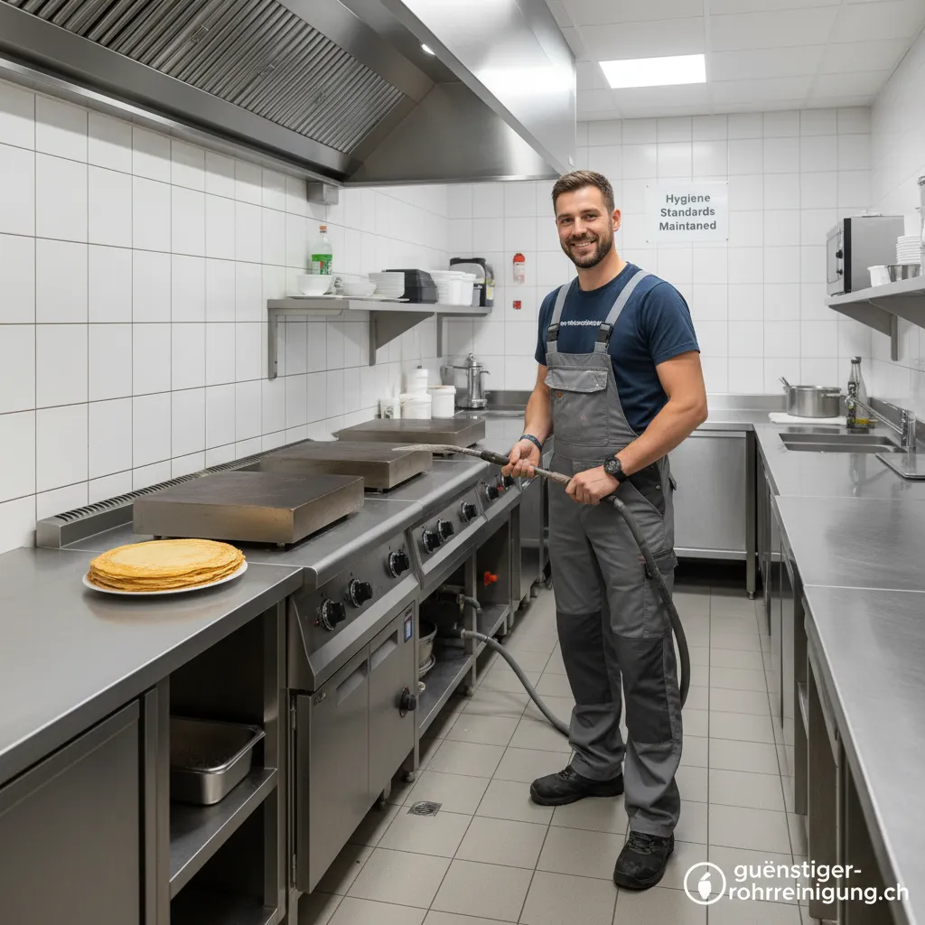 Saubere Edelstahlrohre in einer professionellen Küche