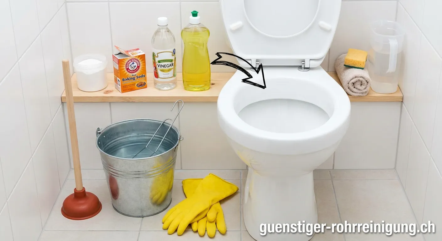 Verstopfte Toilette schnell wieder frei bekommen mit Pümpel